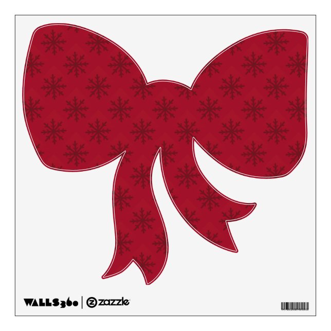 Ruby Red Snowflake Pattern Wall Decal (Front)