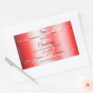 Ruby Red Soft Glitter Product Labels Monogram Logo