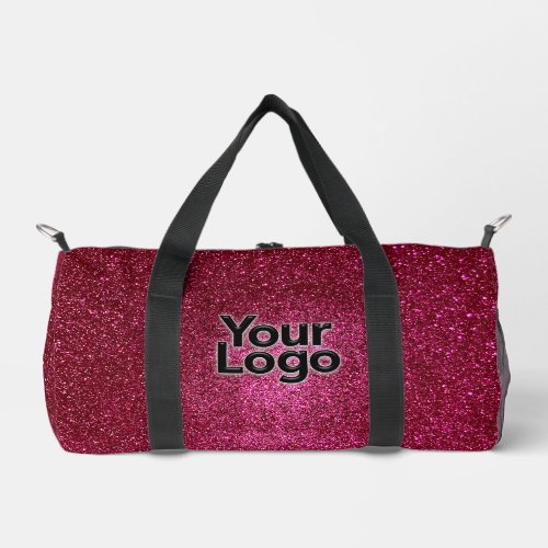 Ruby Red Sparkly Glitter Luxury Business Logo  Duffle Bag