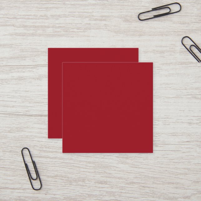 Ruby Red Square Business Card (Front/Back In Situ)