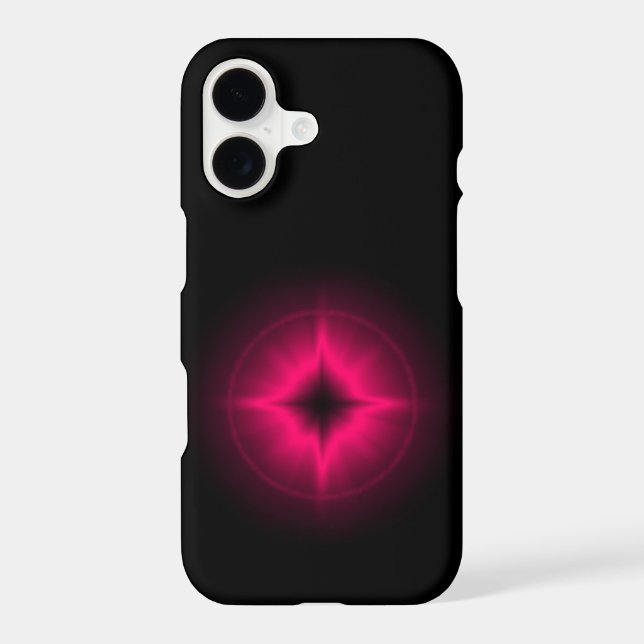 Ruby Red Star on black iPhone Case (Back)