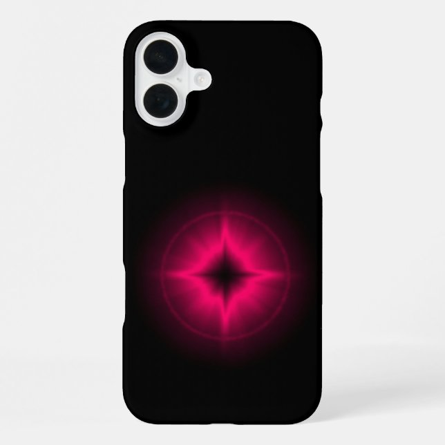 Ruby Red Star on black Iphone Case (Back)