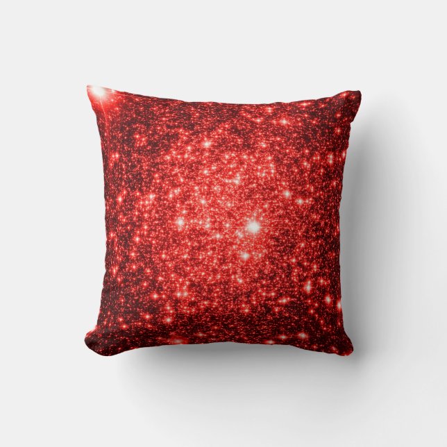 Ruby Red Stars Pillow (Front)