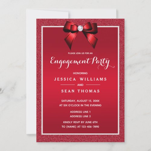 Ruby Red  Stylish Gem Engagement Invitation