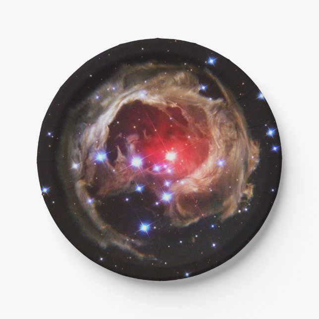 Ruby Red Supergiant Star Dust Paper Plates (Front)