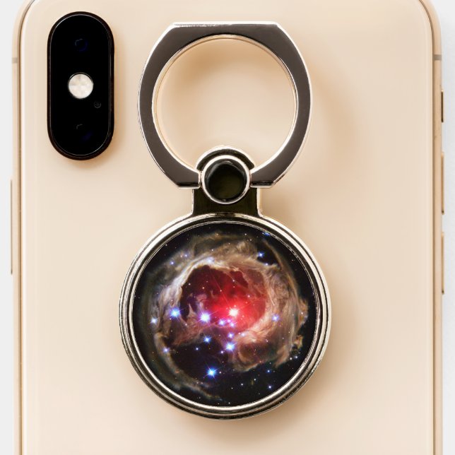 Ruby Red Supergiant Star Dust Phone Ring Stand (Close Up)