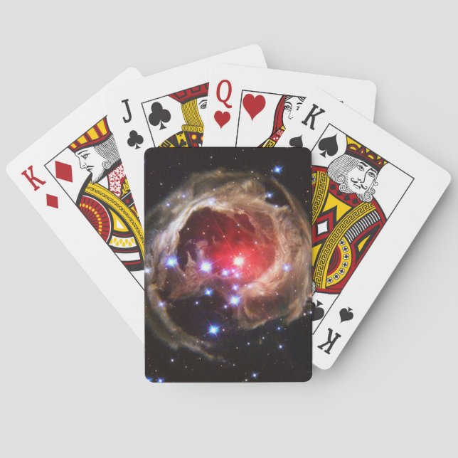 Ruby Red Supergiant Star Dust Poker Cards (Back)
