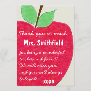 Ruby Red Teacher's Apple Retirement Invite