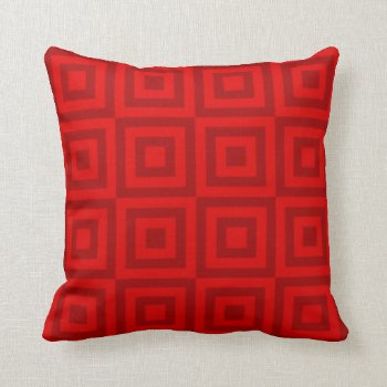 Ruby Red Tiles Throw Pillow by SawnsSimplicity at Zazzle