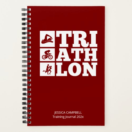 Ruby Red  Triathlon Training Log  Motivation Notebook