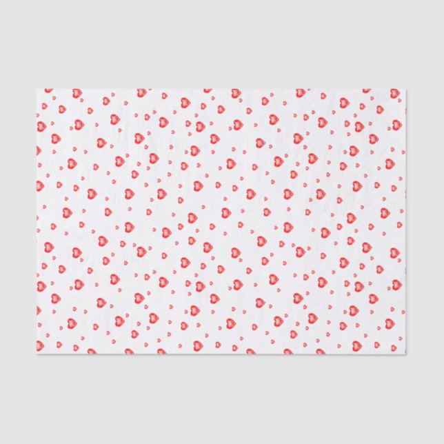 Ruby red valentines hearts pattern tissue paper (Front)