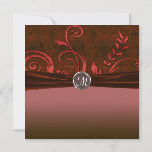 Ruby  Red Velvet Wedding Swirl Invitation