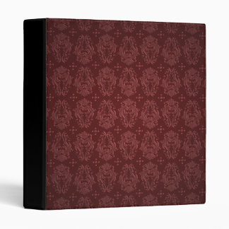 Ruby Red Victorian Delight Damask 3 Ring Binder