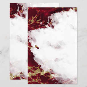 Ruby Red Watercolor Geode Blank Stationery