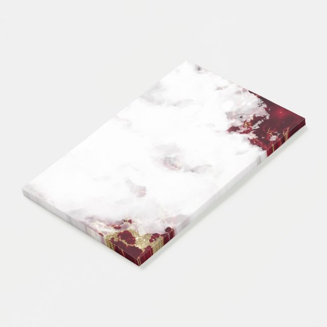 Ruby Red Watercolor Geode Notes (Angled)