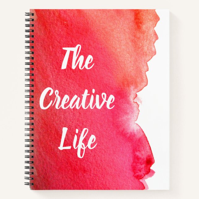 Ruby red watercolor the creative life quotation notebook (Front)
