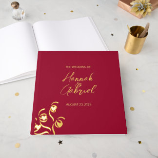 Ruby Red Wedding Foil Guest Book