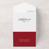 Ruby Red White Photo 40th Wedding Anniversary All In One Invitation (Outside)