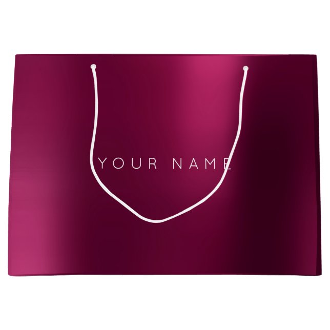Ruby Red White Plum Minimal Favor Gift Ombre Large Gift Bag (Front)