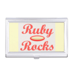Ruby Rocks design red and mellow cream Business Card Case