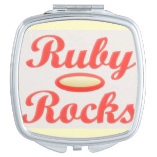 Ruby Rocks design red and mellow cream Compact Mirror