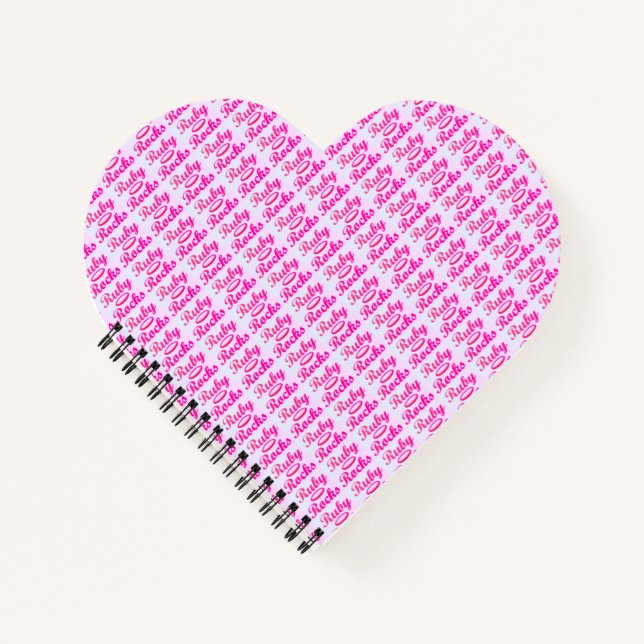 Ruby Rocks design SWEET PINK Notebook (Front)