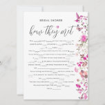 Ruby Rose How They Met Bridal Shower Game Cards