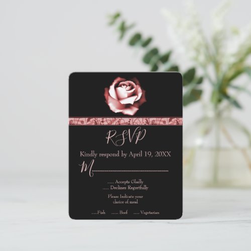 Ruby Rose Wedding RSVP Card