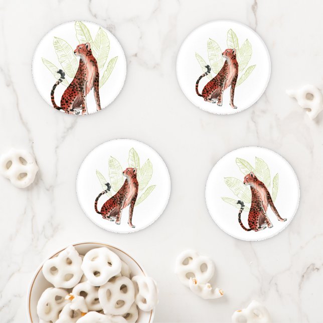 Ruby Runner Leopard Coaster Set (In Situ)