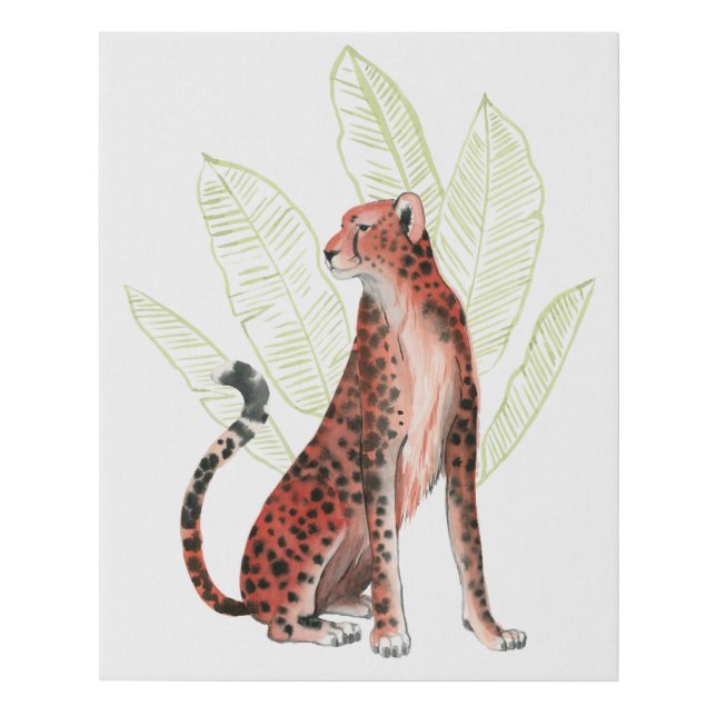 Ruby Runner Leopard Faux Canvas Print (Front)
