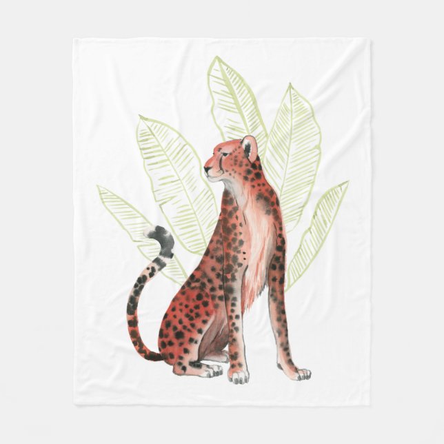 Ruby Runner Leopard Fleece Blanket (Front)