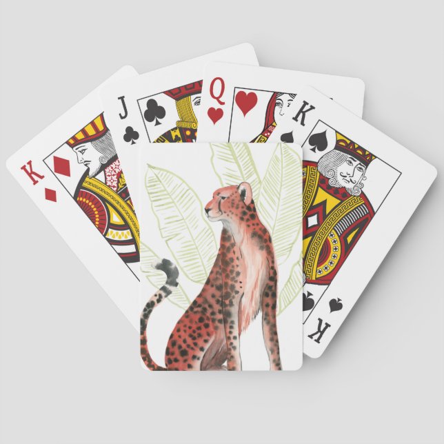 Ruby Runner Leopard Poker Cards (Back)