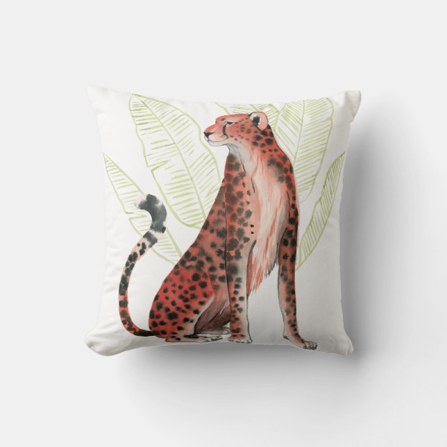 Ruby Runner Leopard Throw Pillow (Front)