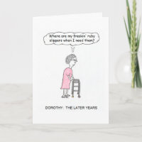 Ruby Slippers Cartoon Birthday Card