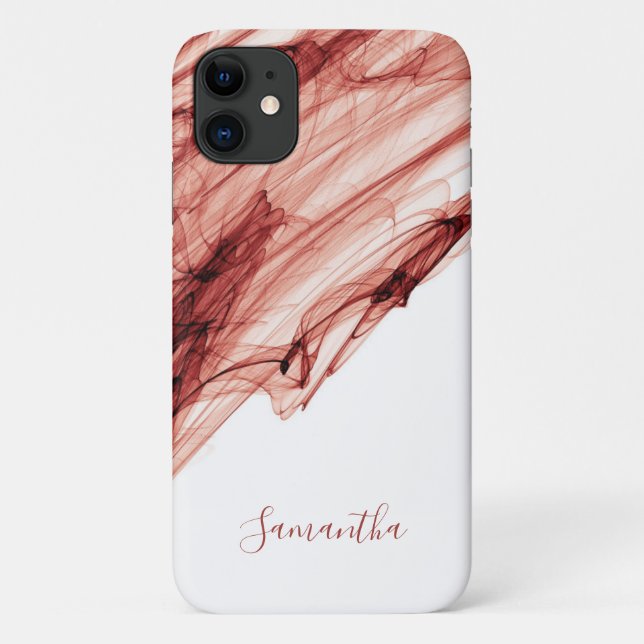 Ruby smoke red white elegant personalized Case-Mate iPhone case (Back)