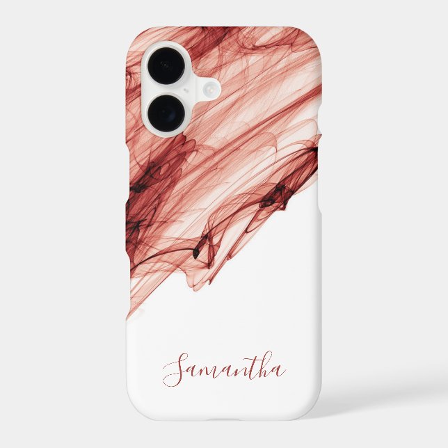 Ruby smoke red white elegant personalized iphone case (Back)