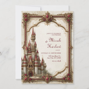 Ruby Spire Baroque Castle Wedding Invitation