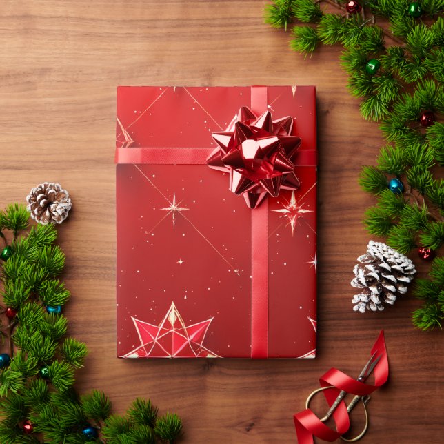 Ruby Star Gem Wrapping Paper (Holiday Gift)