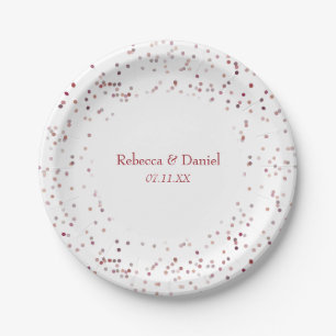 Ruby Stardust Confetti Paper Plates