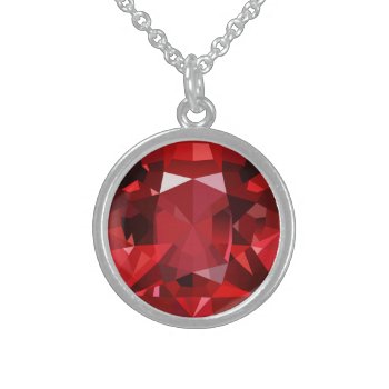 Ruby Sterling Silver Necklace by KRStuff at Zazzle