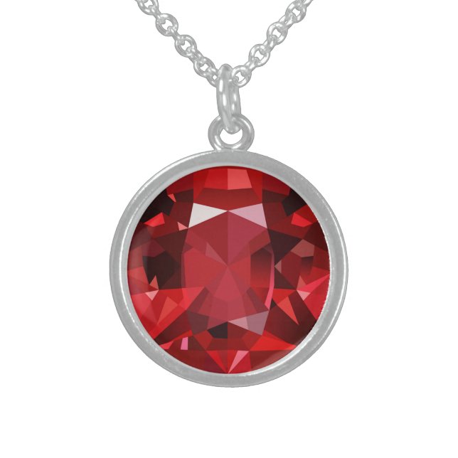 Ruby Sterling Silver Necklace (Front)