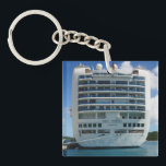 Ruby Stern View Keychain<br><div class="desc">The Stern of the Ruby Princess, moored dockside at Crown Bay, St. Thomas, USVI.</div>
