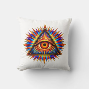 Ruby Sun Eye Throw Pillow