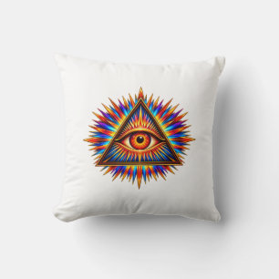 Ruby Sun Eye Throw Pillow