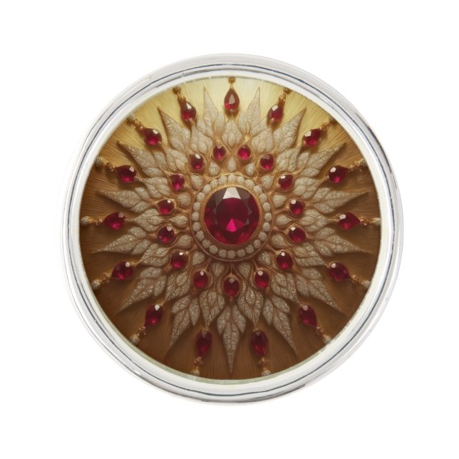 Ruby Sun Lapel Pin (Front)