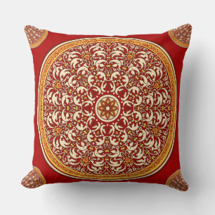 Ruby Sunset Floral Throw Pillow