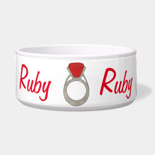 Ruby the Dog Red Gemstone Gem Ring Jewel Bowl
