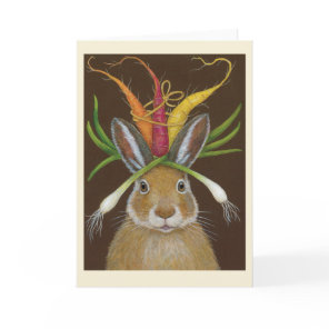 ruby the rabbit folded greeting card