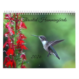 Ruby Throated Hummingbird 2026 Calendar