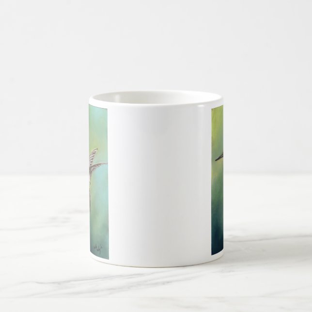 Ruby Throated Hummingbird Art Mug (Center)
